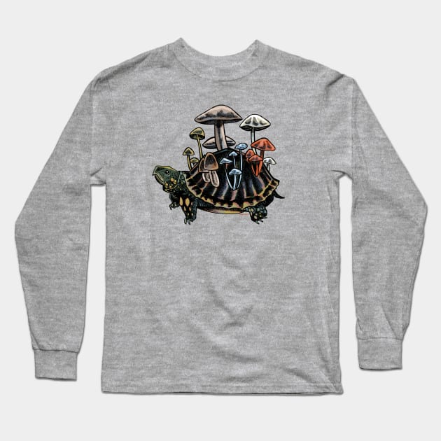 Mushroom Turtle Long Sleeve T-Shirt by Penciltucky